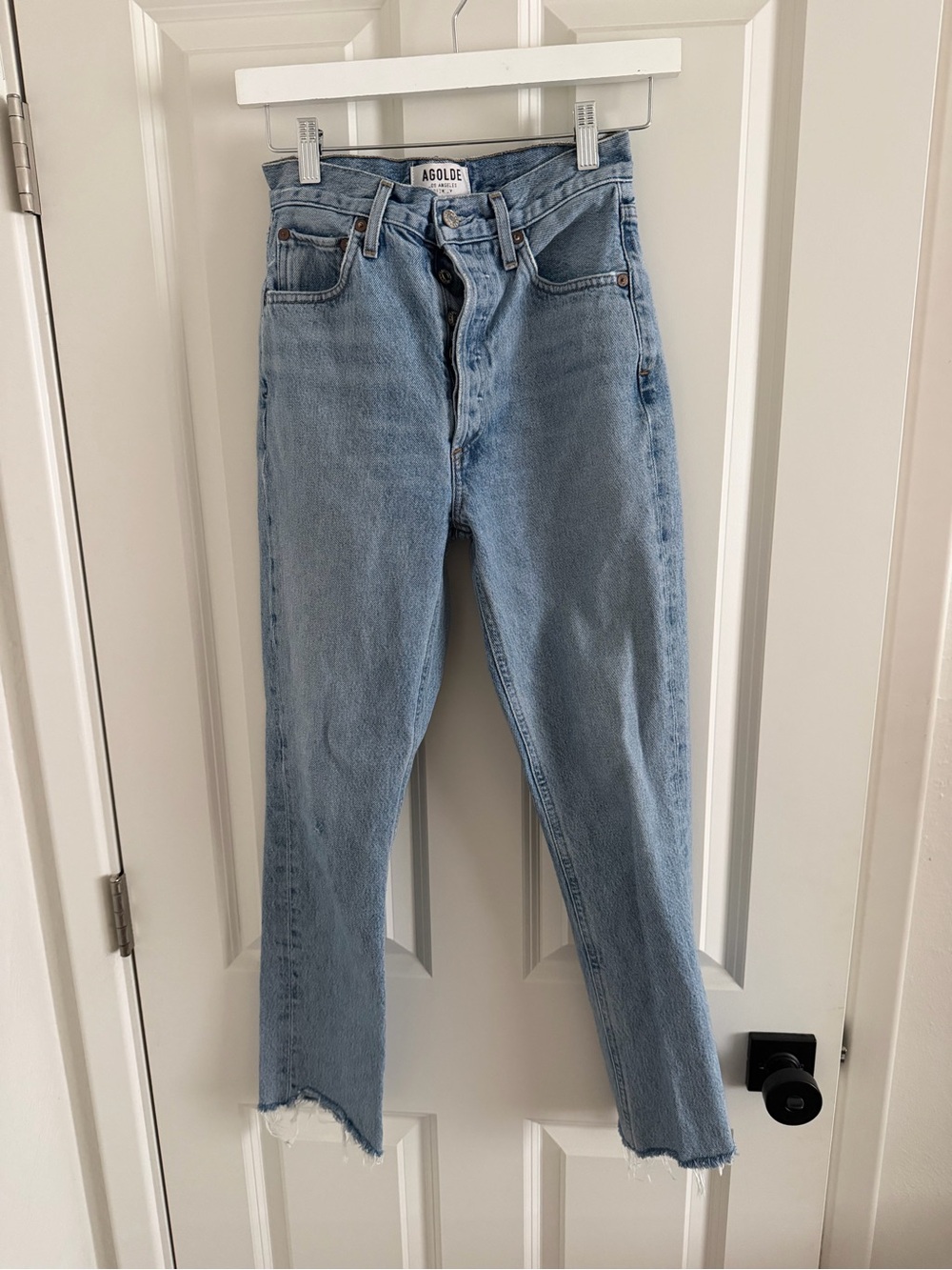 Agolde Light Wash High-Rise Straight Jeans